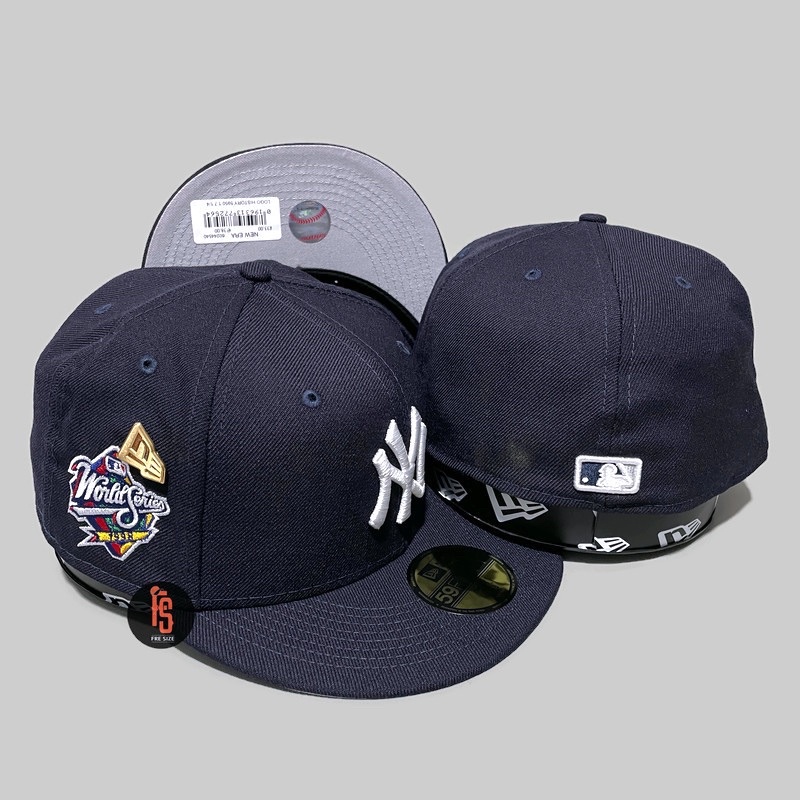 TOPI NEW ERA ORIGINAL 5950 LOGO HISTORY NEW YORK YANKEES NAVY UV GREY