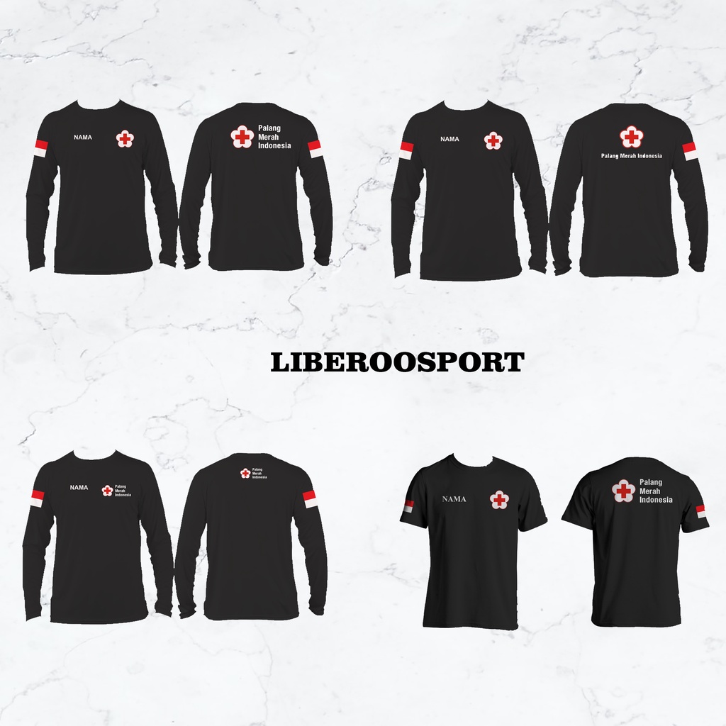 Kaos Tshirt Baju Combed 30S Distro lengan panjang pendek | Kaos PMI PMII PALANG MERAH INDONESIA