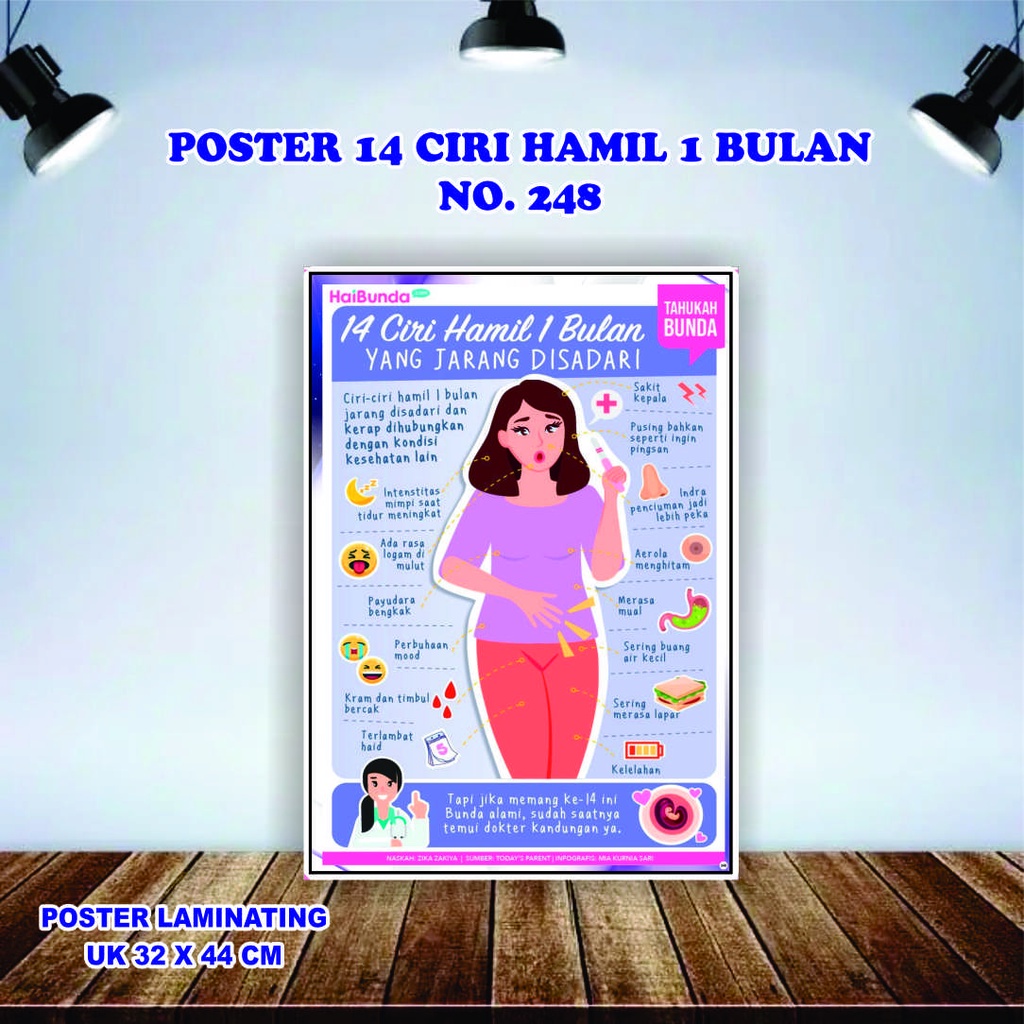 POSTER 14 CIRI HAMIL 1 BULAN (No.248)