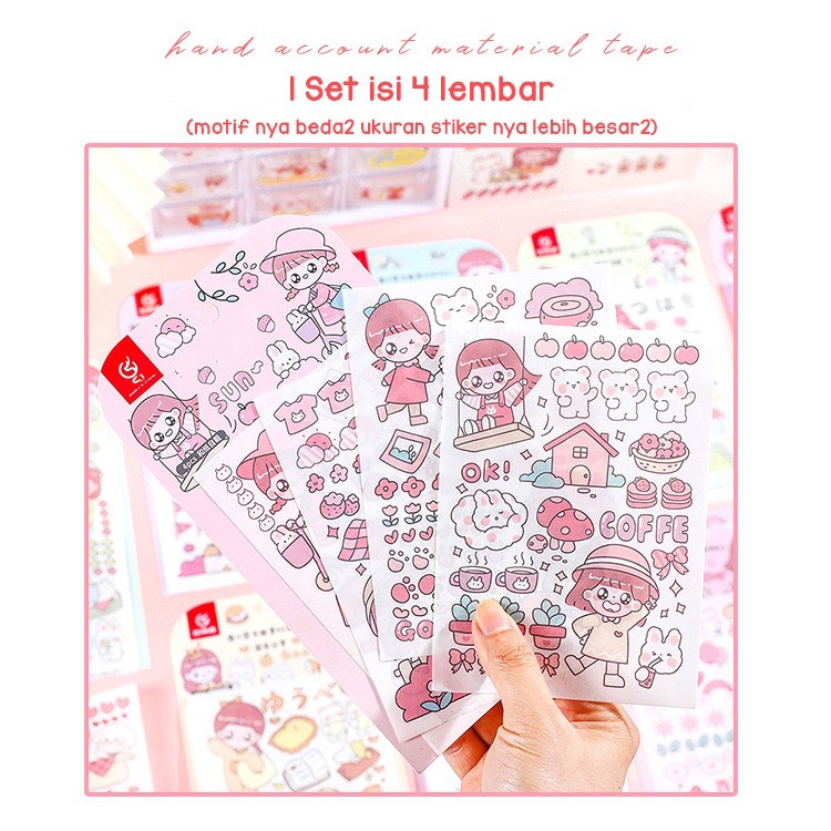 1 set isi 4 Lembar Sticker Deco Aesthetic Lucu Momo Stiker Anti Air Tumblr DIY Hp Dekorasi Buku Diary Memo Journal Catatan Harian Anak Sekolah Alat Tulis Bahan Stiker Transparant Bisa Untuk Kado Ulang Tahun Bahan Kertas @gudang_wallpaper