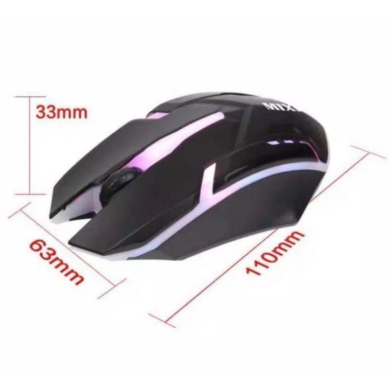 MOUSE NUOSX1 LED With Cable Mouse Game Led Kabel/ Mouse Gaming  (Azzahratoserba22)