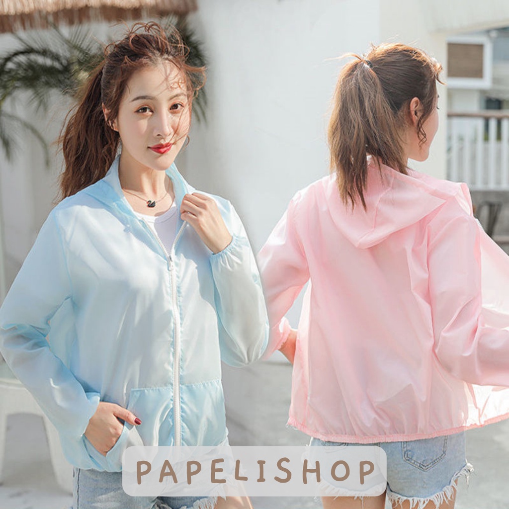	 JAKET WANITA ANTI UV TIPIS JAKET PARASUT JOGGING SEPEDA UNISEX	