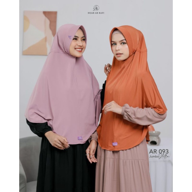 hijab harian jilbab kerudung serut  bergo instan dewasa branded  ORI ArRafi AR 093 jumbo rabbani