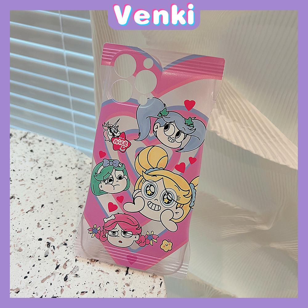 Case iPhone 14 Pro Max Soft TPU Clear Case Snack Case Cartoon Cute Girl Camera Protection Airbag Shockproof For iPhone 14 13 12 11 Plus Pro Max 7 Plus X XR