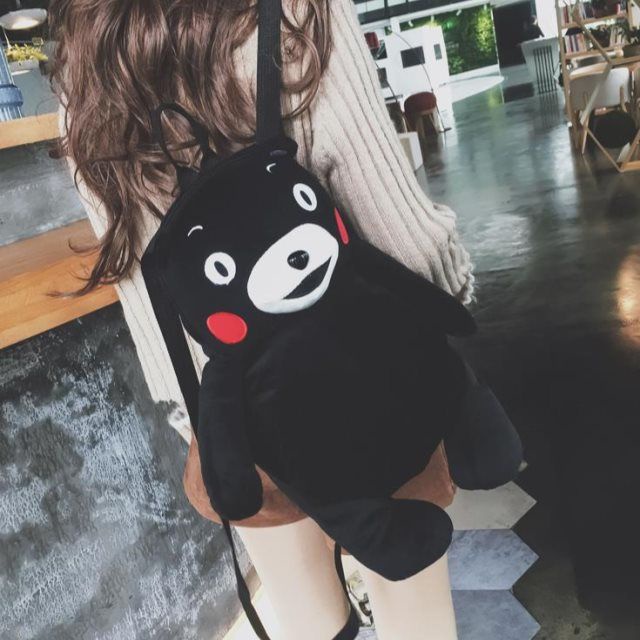 Sera 2018 baru boneka beruang hitam mewah kartun Kumamon lucu lucu kecil ransel ransel mahasiswa