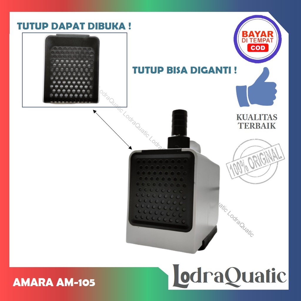 PROMO MURAH AMARA AM-105 POMPA KOLAM IKAN AMARA AM-105 NAIK 3 METER POMPA 3000 LITER PER JAM POMPA AIR HIDROPONIK POMPA KOLAM KECIL POMPA AQUARIUM BESAR FILTER AQUARIUM FILTER KOLAM IKAN KOI FILTER POMPA AIR LAUT MARINE