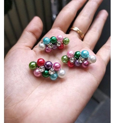 Bros peniti dagu mutiara rangkai / Bros aksesoris hijabers / Bros mini / peniti Bros tuspin / peniti