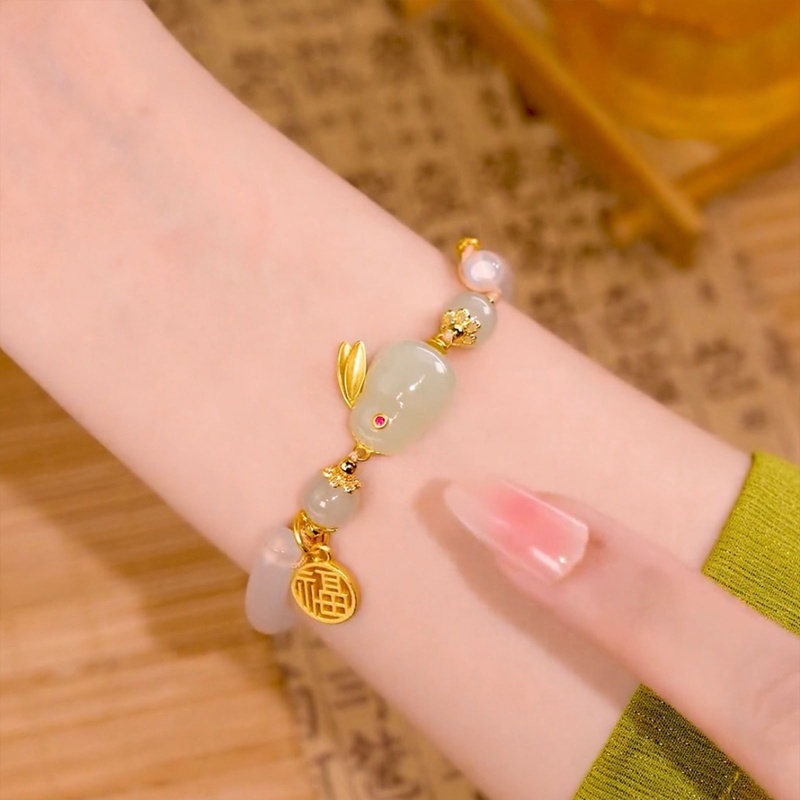 Fancyqube Gelang Desain Kelinci Gaya Retro China Untuk Wanita