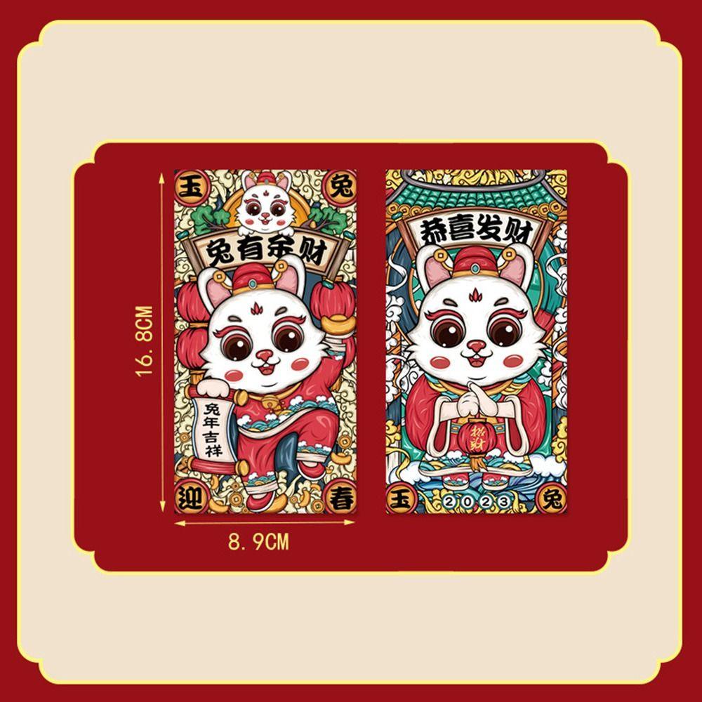 Solighter 12PCS Amplop Merah Packetenvelope Kartun Tahun Kelinci Hongbao