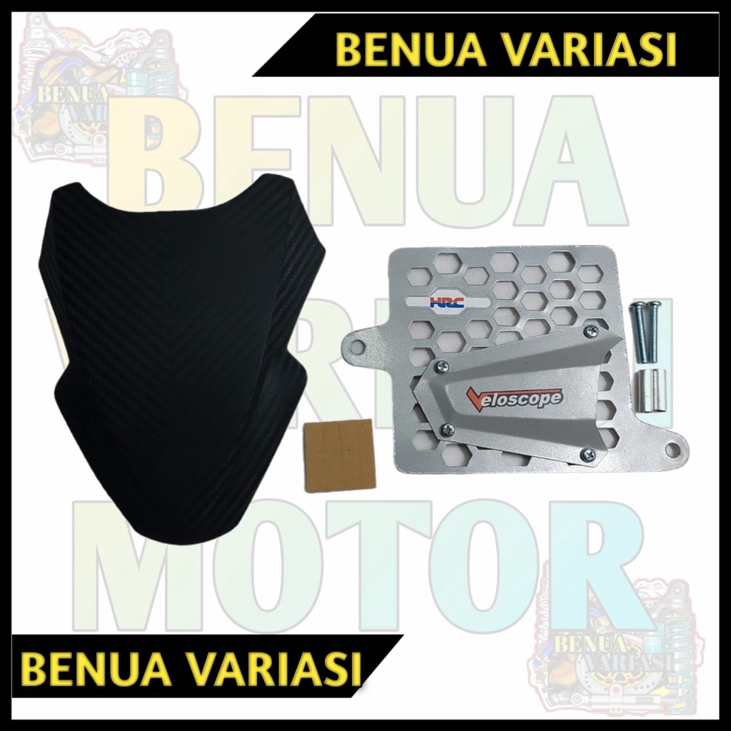 PAKET TERBARU VARIO 160 NEW COVER TUTUP RADIATOR VARIO 160 NEW MODEL AIRSCOP+VISOR VARIO CARBON 160 