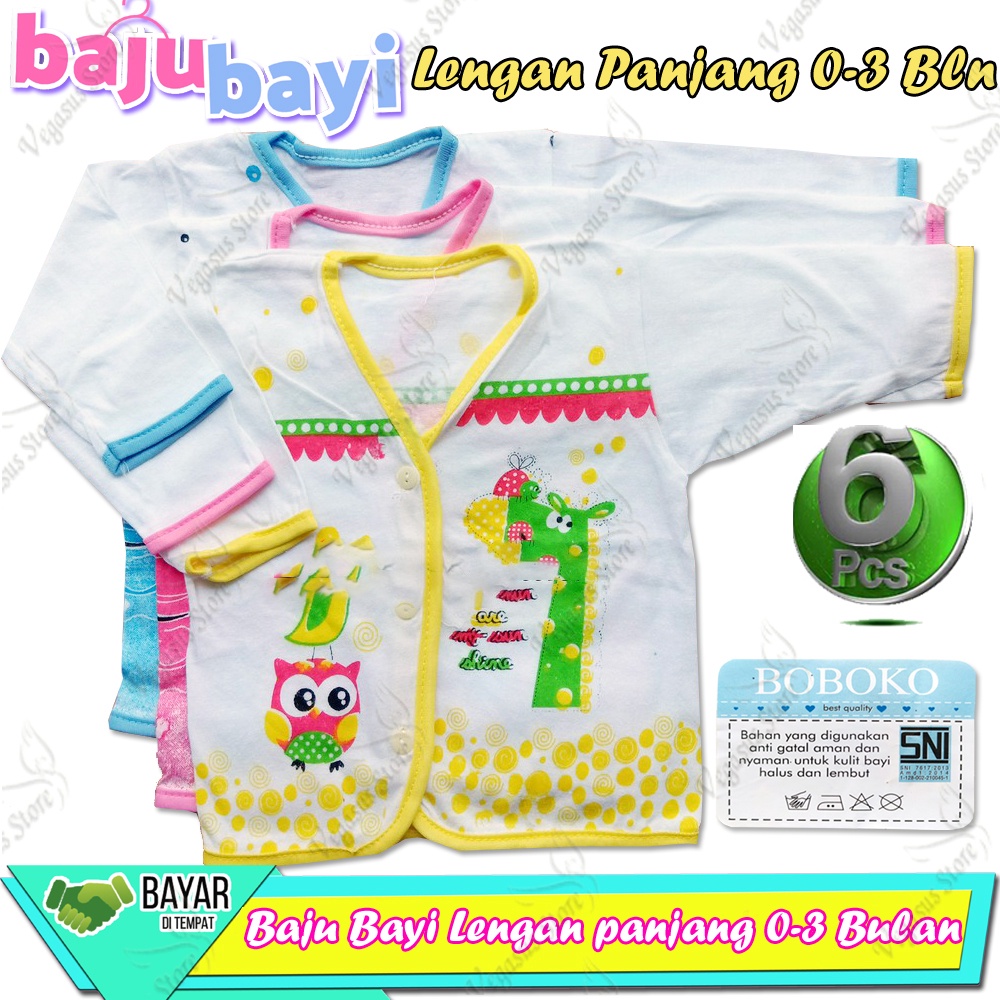 Baju Bayi Boboko lengan Panjang newborn 0-6 Bulan-Vegasus Store(COD)