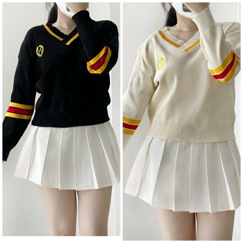 HEWARDS TOP | Atasan Wanita Lengan Panjang Vneck Sweater Korea Premium Knit Rajut [ READY STOCK ]