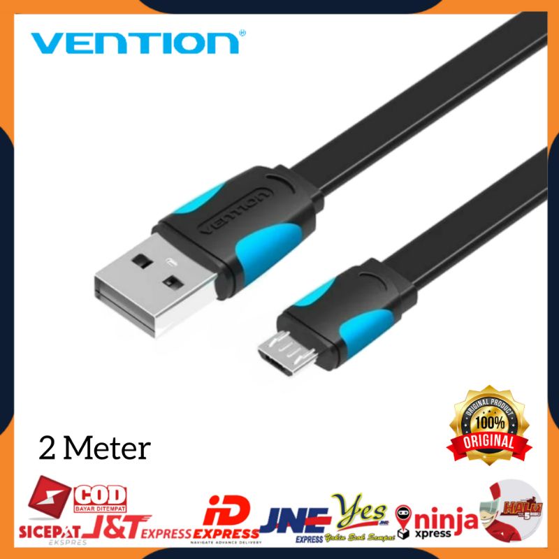 [COD] VENTION A08 KABEL DATA CHARGING MICRO USB FLAT 2 METER / KABEL DATA MIKRO USB FLAT 2M ORIGINAL