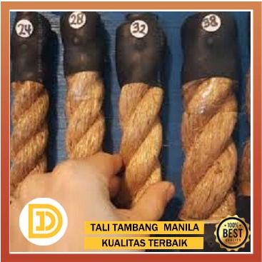 Tali Tambang Besar 32mm 34mm  Permeter Tampar Manila Goni Dadung Coklat Kapal Jumbo Lomba Tarik Tamb