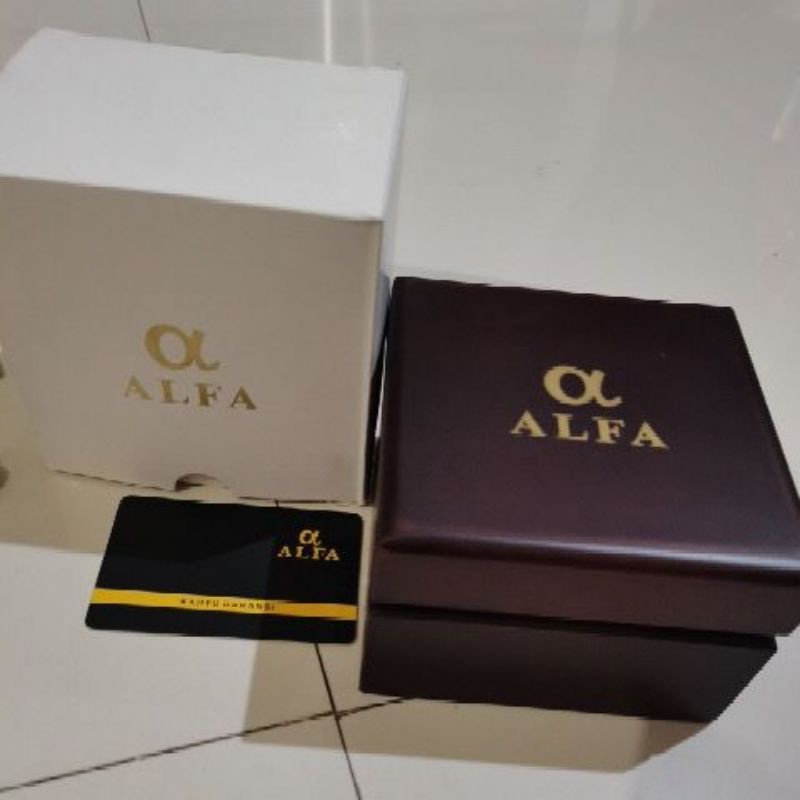 Alfa Cronograp 33019 Jam Tangan Kasual pria Murah Tali Kulit Anti Air Quartz Original