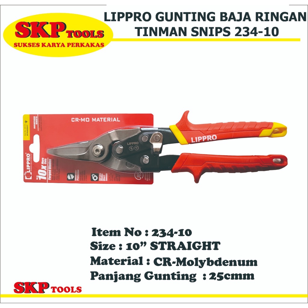 LIPPRO TINMAN SNIPS GUNTING BAJA RINGAN 234-10