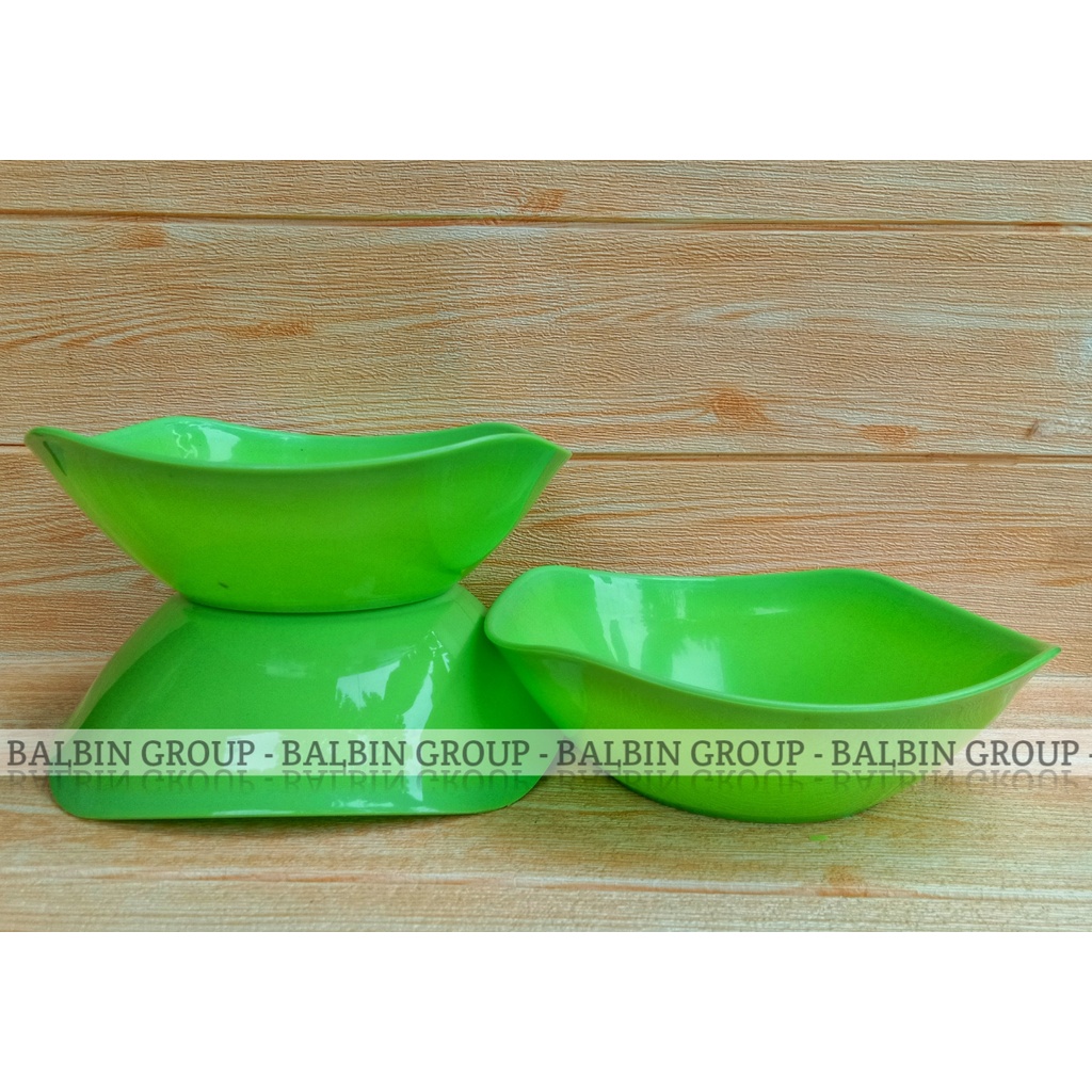 mangkuk sayur plastik segi lengkung 6pcs / anti pecah