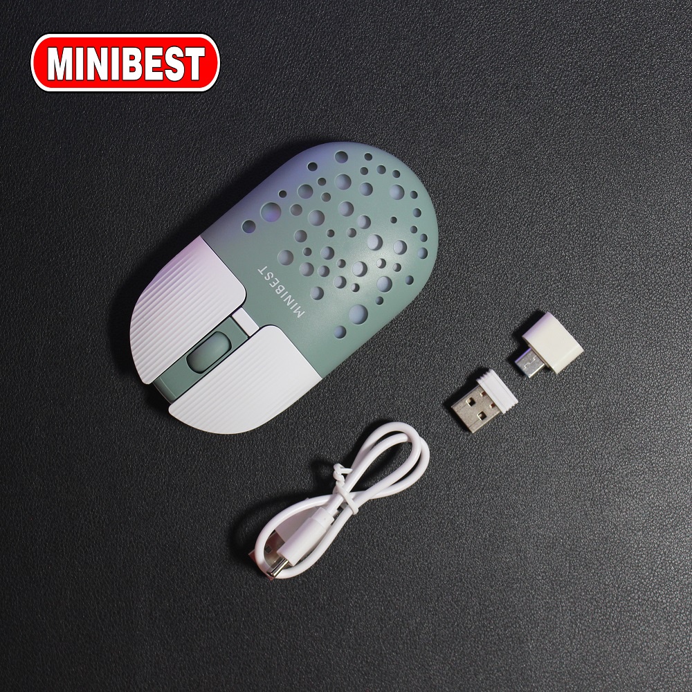 [MB] MN-B398 Grey Mouse Wireless Bluetooth 1600DPI dengan Receiver USB untuk PC Laptop