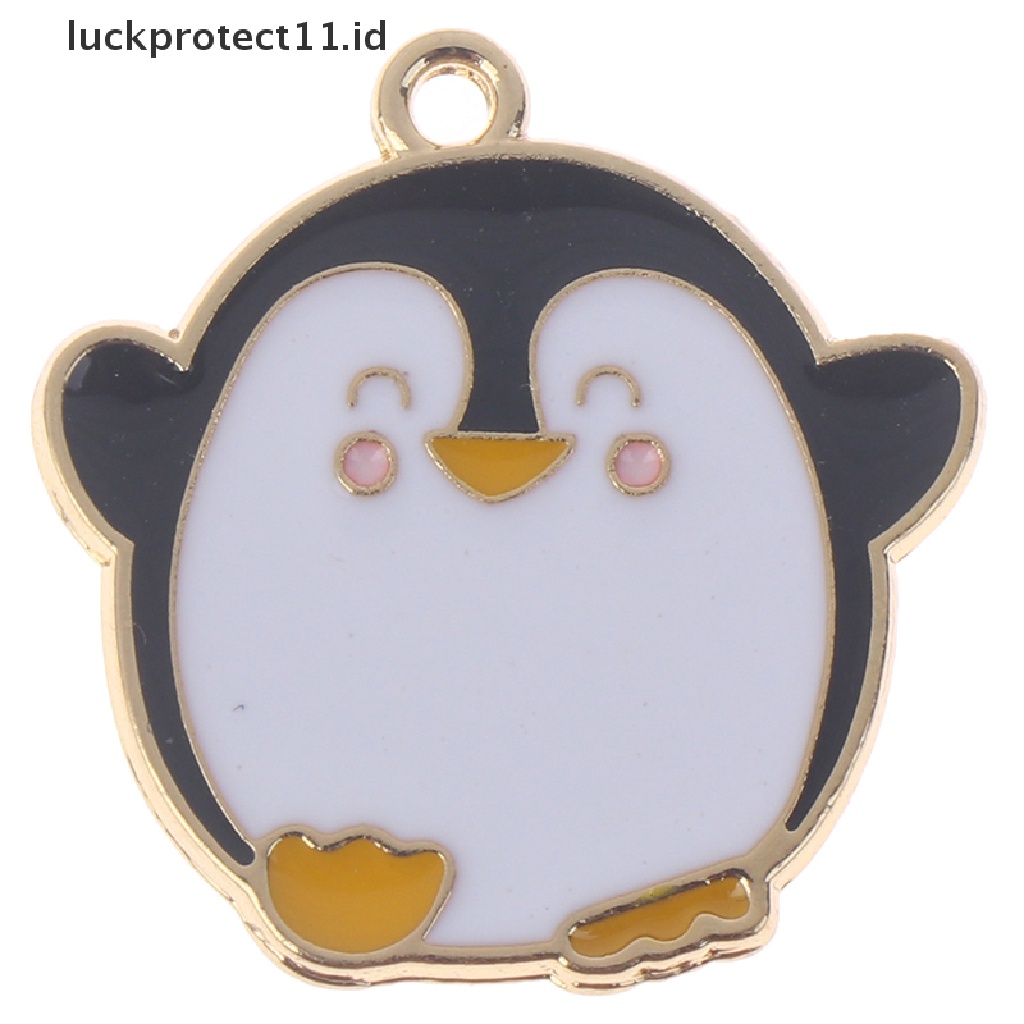 10pcs / set Liontin enamel Bentuk Kartun penguin Untuk Membuat Perhiasan