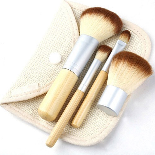 LT- KUAS PREMIUM KABUKI SET BAMBOO WOODEN KUAS MAKE UP / BRUSH WOOD