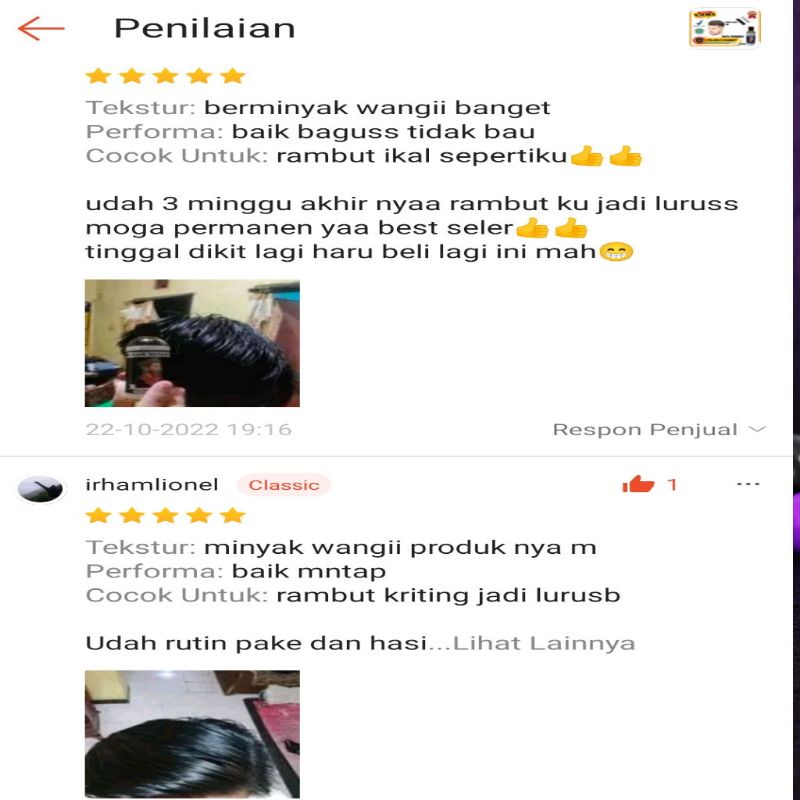 Pelurus Rambut 100% Permanen Original Hair Repair Tanpa Catok