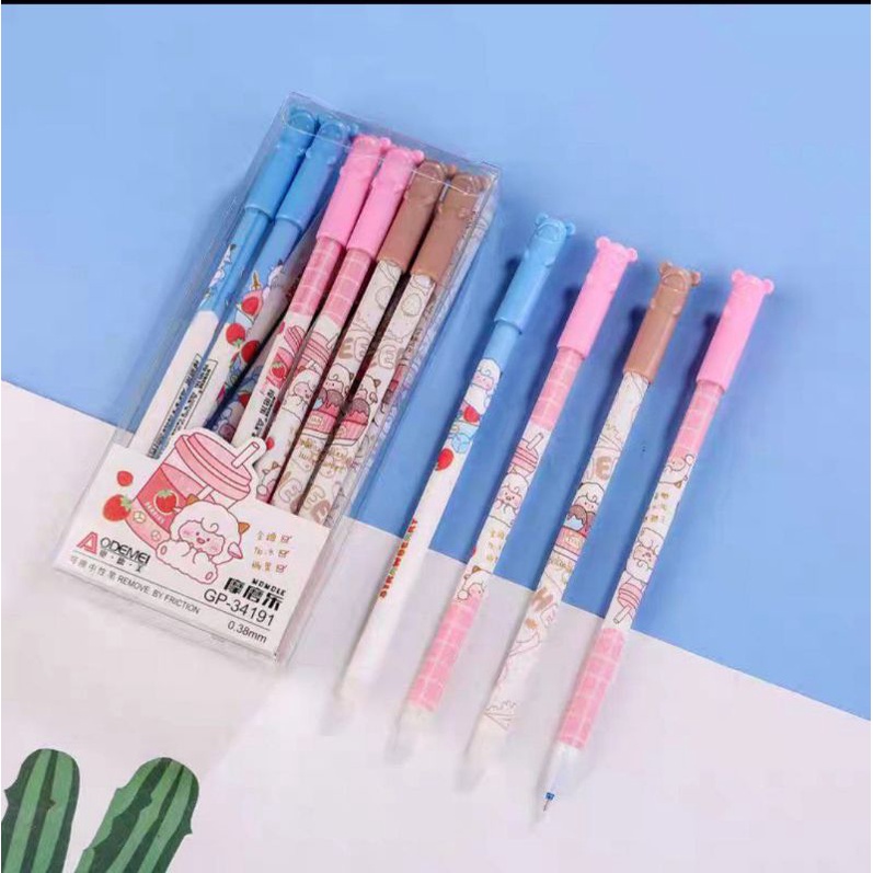 

12pcs AODEMEI pen bisa hapus/pen gel hapus/erasable pen lucu fancy pen karakter