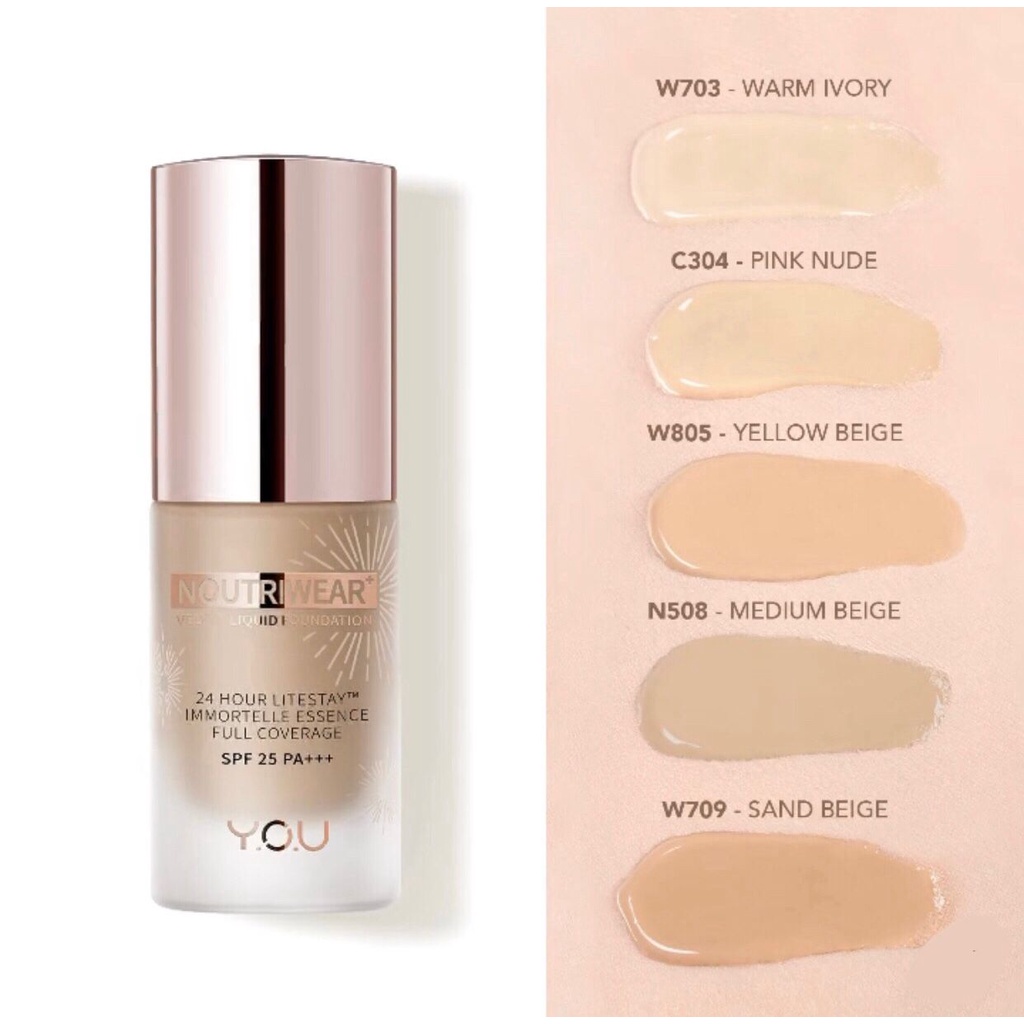 YOU NoutriWear+ Velvet Liquid Foundation - all varian