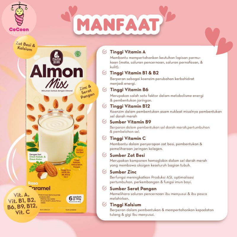 Susu Almond Mama Bear Mamabear Almon Mix Caramel Karamel