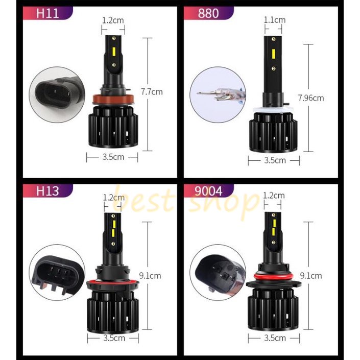 2pcs / SET Bohlam LED H11 6500K IP67 G-XP S8 9006 Untuk Lampu Depan / Kabut Mobil