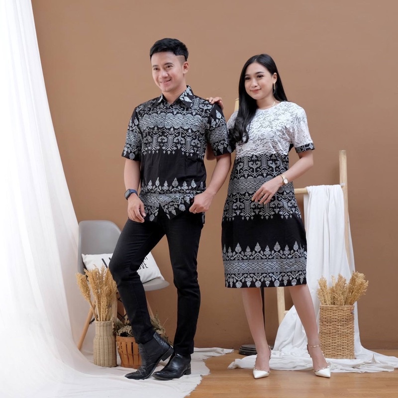COUPLE DRESS BROKAT ANJANI SILVER