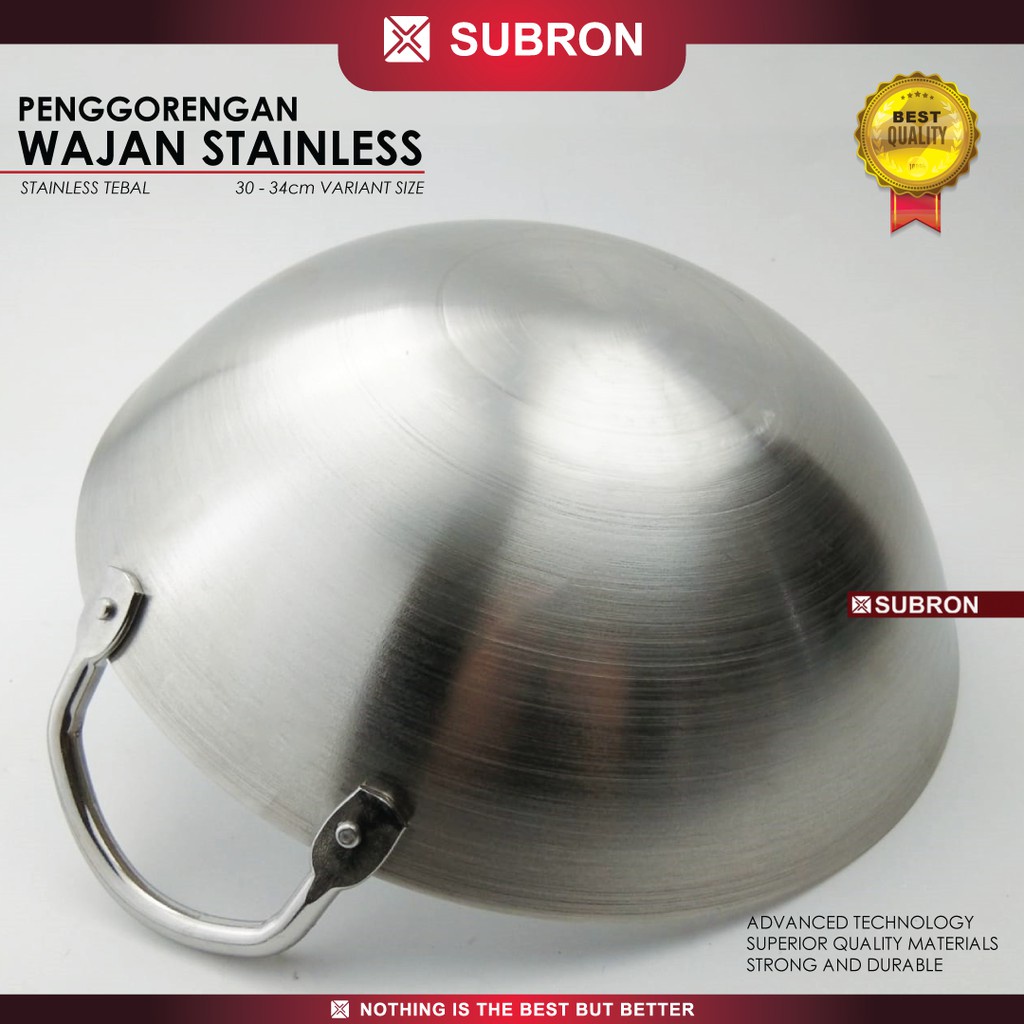 Wajan Penggorengan Stainless Steel Tebal 30cm 32cm - SUBRON