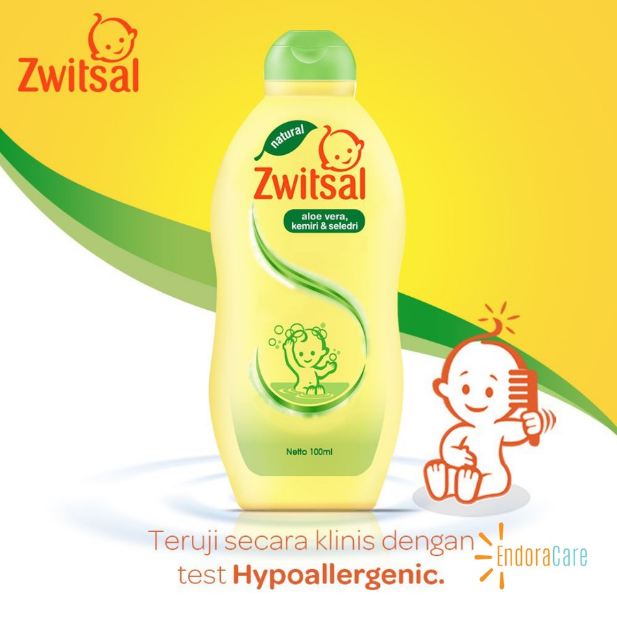 ZWITSAL Baby Shampoo Natural Aloe Vera, Kemiri dan Seledri 100ml