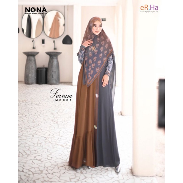 [ER.HA SYARI] GAMIS SYARI TERBARU / DRESS SET PRINTING " FERRUM SET " BY ERHA SYARI
