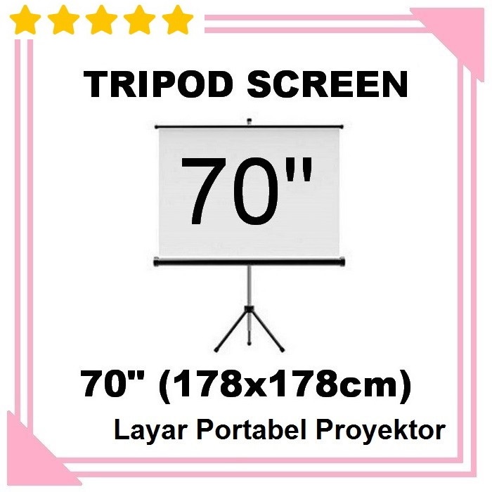 Layar Proyektor Tripod 70 Inch Layar Proyektor Portabel Portable Projector Screen