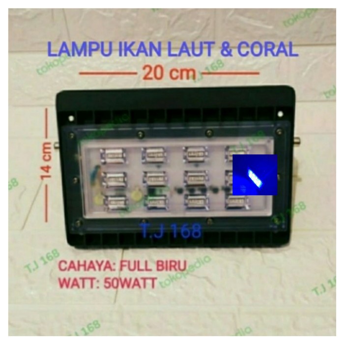 Kap Sorot Lampu Tembak Audalux Led Flood Light (Biru) 50Watt Smd