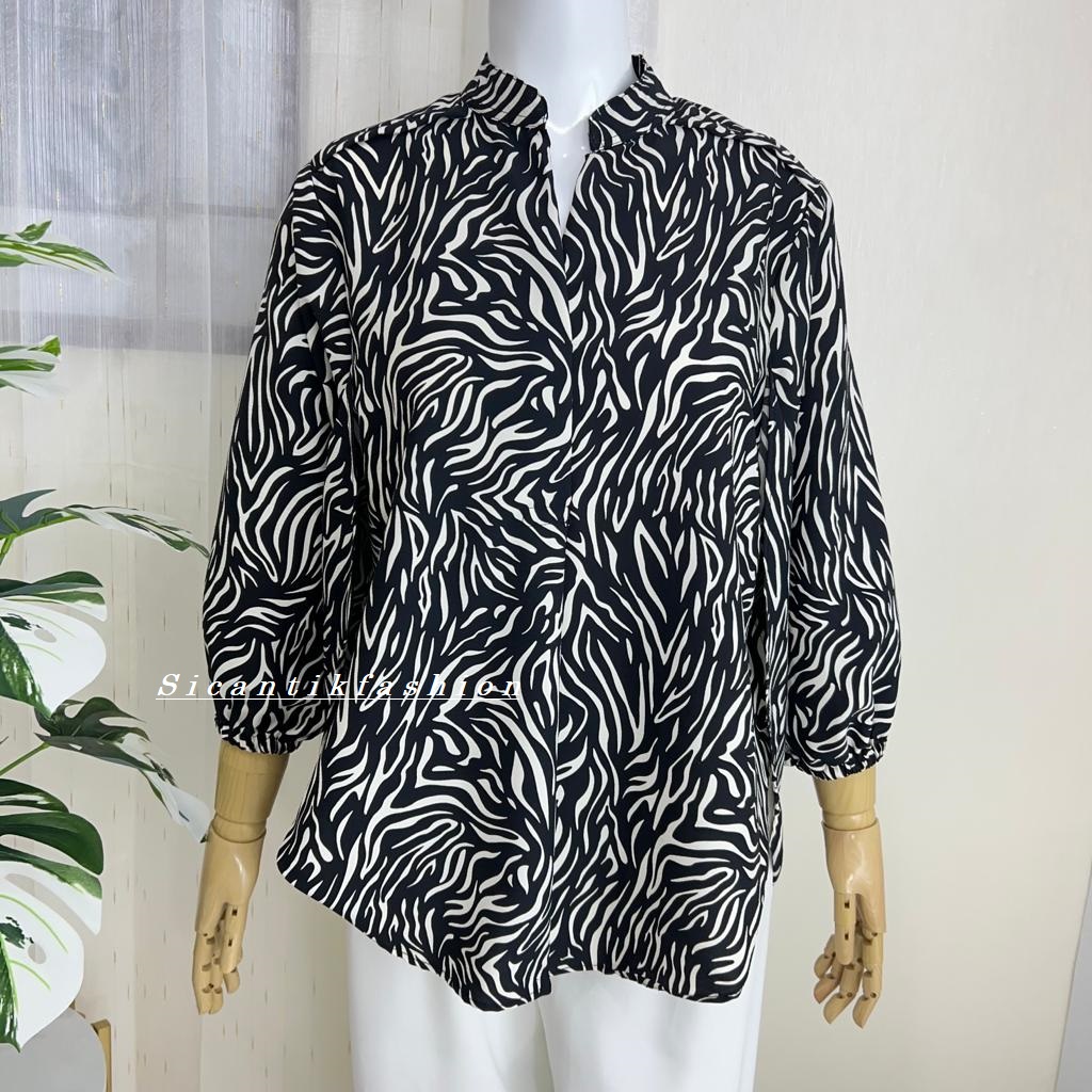 Blouse Cotton Crinkle Premium / Blouse Kekinian /Blouse Belah Samping / Blouse Korean Style