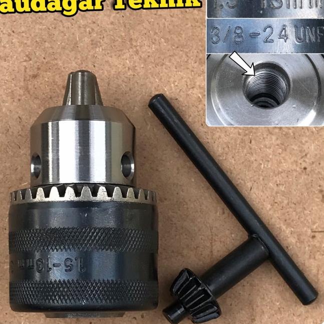 Kepala Bor 10mm ke 13mm Drat 3/8 Inch 24unf Chuck Drill 13 mm 3/8"