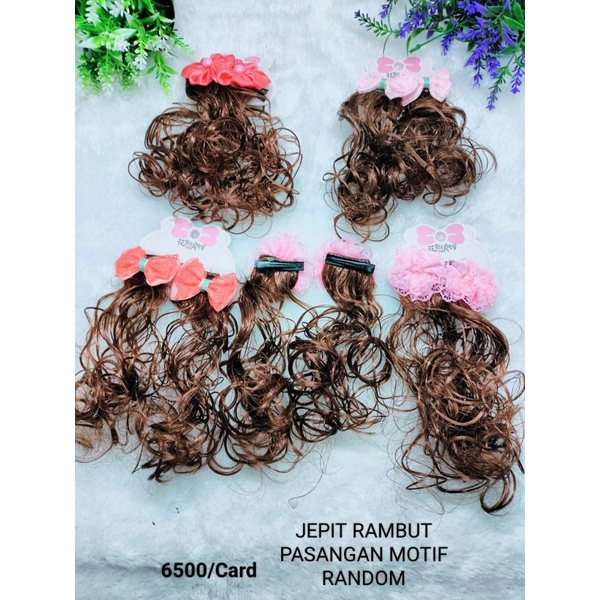 Jepitan rambut pasangan motif Random untuk anak harga/card