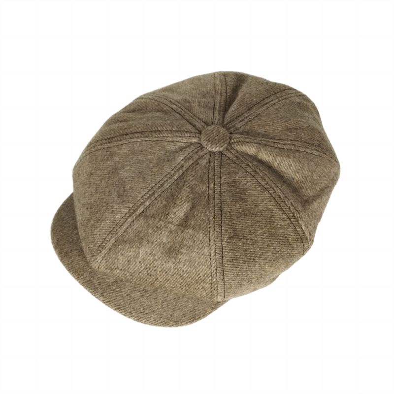 Topi Newsboy Cap Brown Herringbone Topi Klasik Topi Vintage