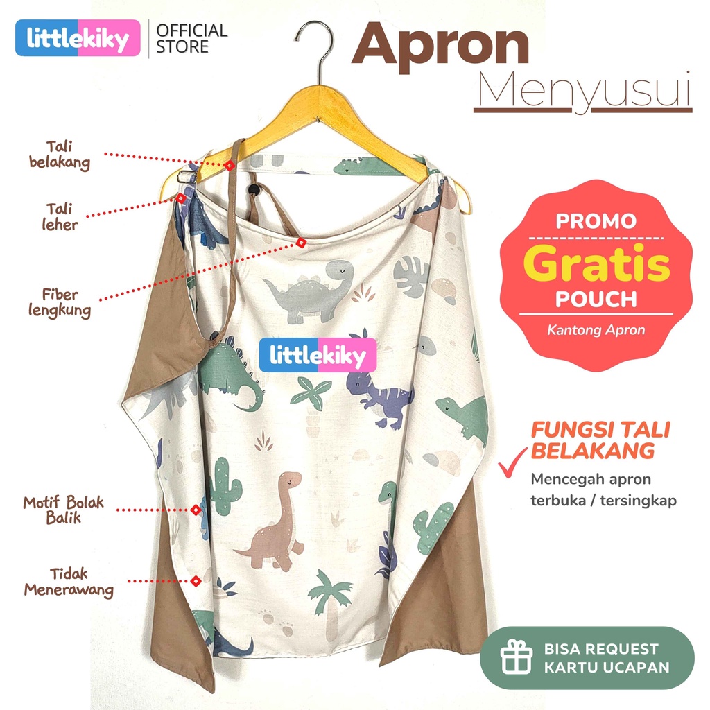 Apron menyusui 2 lapis / bolak balik