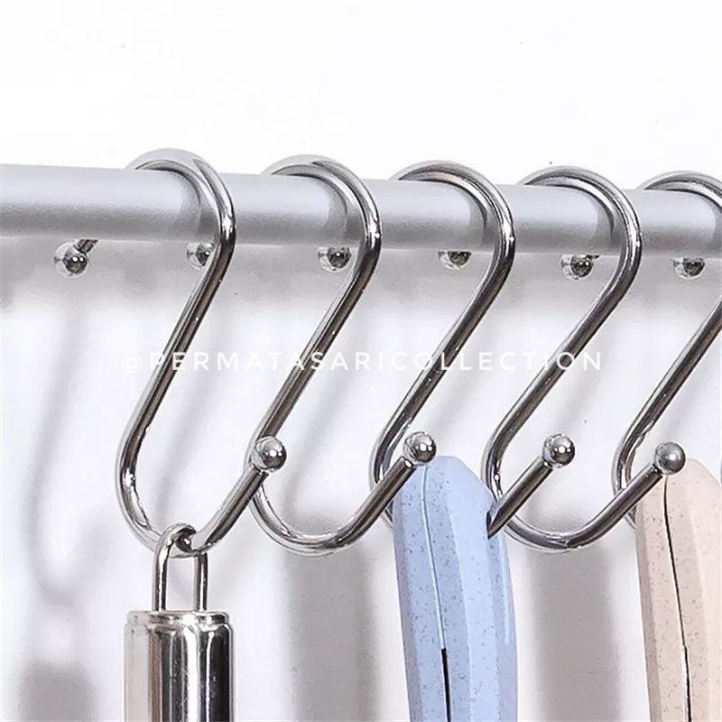 Hanger Gantungan Serbaguna Stainless Steel Alat Gantung Baju Celana Perkakas Peralatan Dapur S Kait