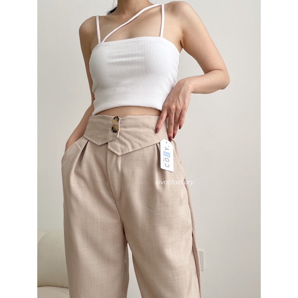 SIVALI Nojiya Pants - Celana Kulot Highwaist - Cullote Pants - Celana Wanita