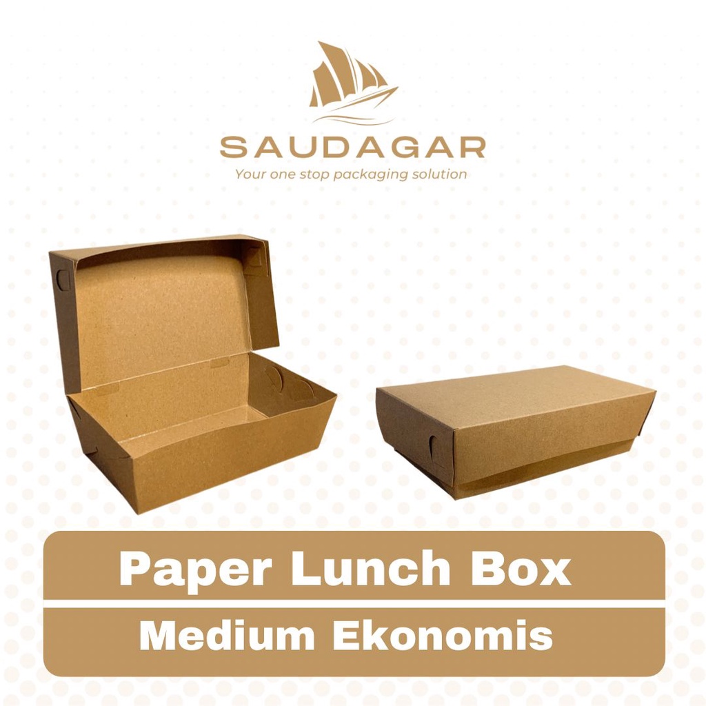 Paper Lunch Box Medium Ekonomis / Kotak Makan Kertas Murah