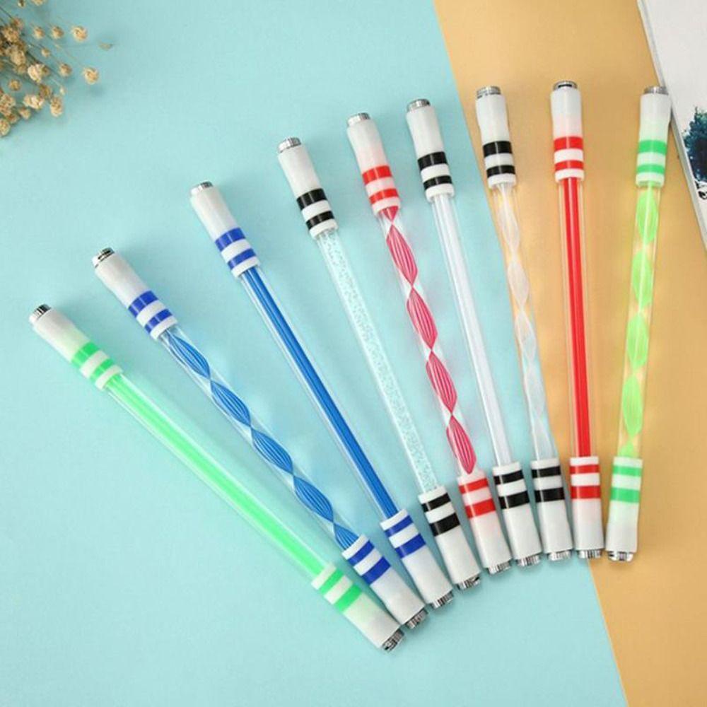 Pulpen Berputar Nanas Anti-Selip Saku Kreatif LED Flash Spinning Pen Spin Mainan LED Bercahaya