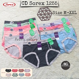 3 Pcs - CD Sorex 1255 | Celana Dalam Wanita Dewasa Karet Besar Super Soft 1255