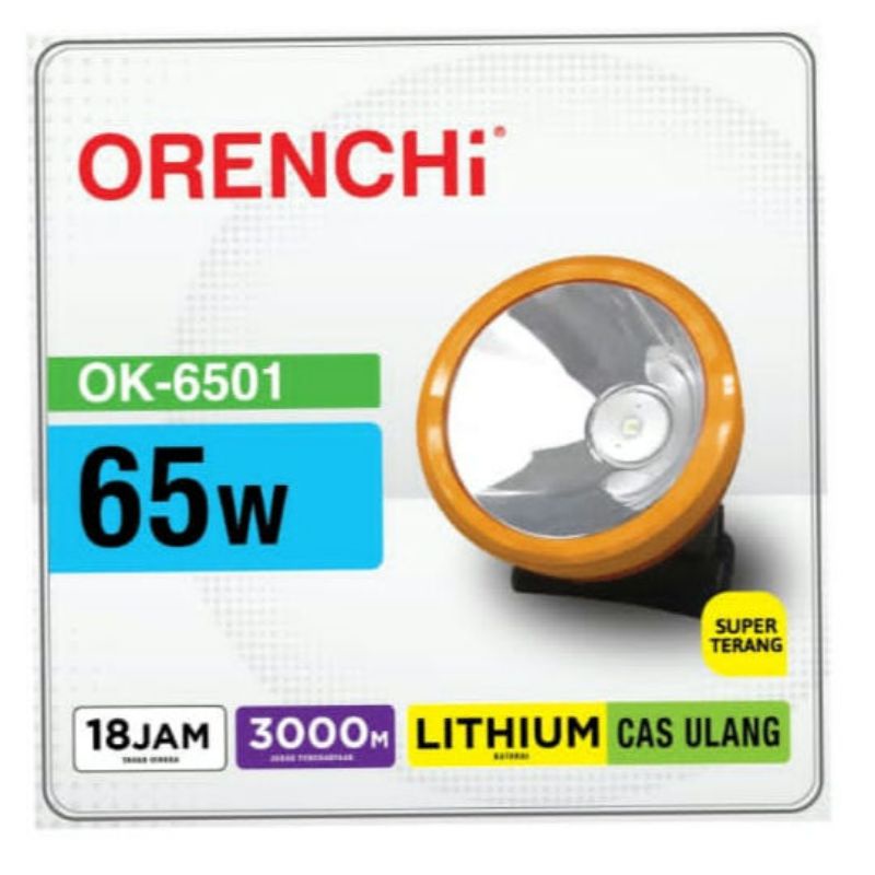 Headlamp/Senter Kepala ORENCHi OK-6501 65W