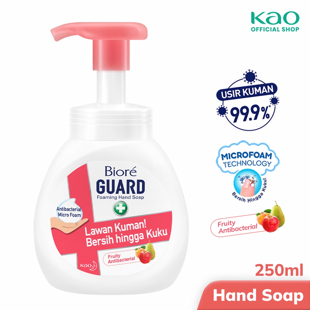 Jual Biore Guard Sabun Cuci Tangan Foam Fruity Anti Bakteri Botol 250 ...