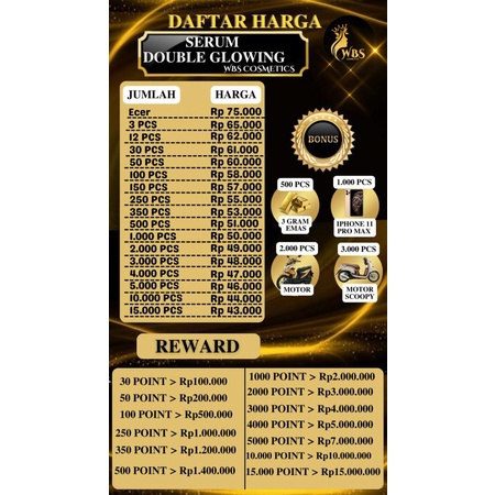 SERUM DOBLE GLOWING WBS COSMETICS SERUM FLEK HITAM