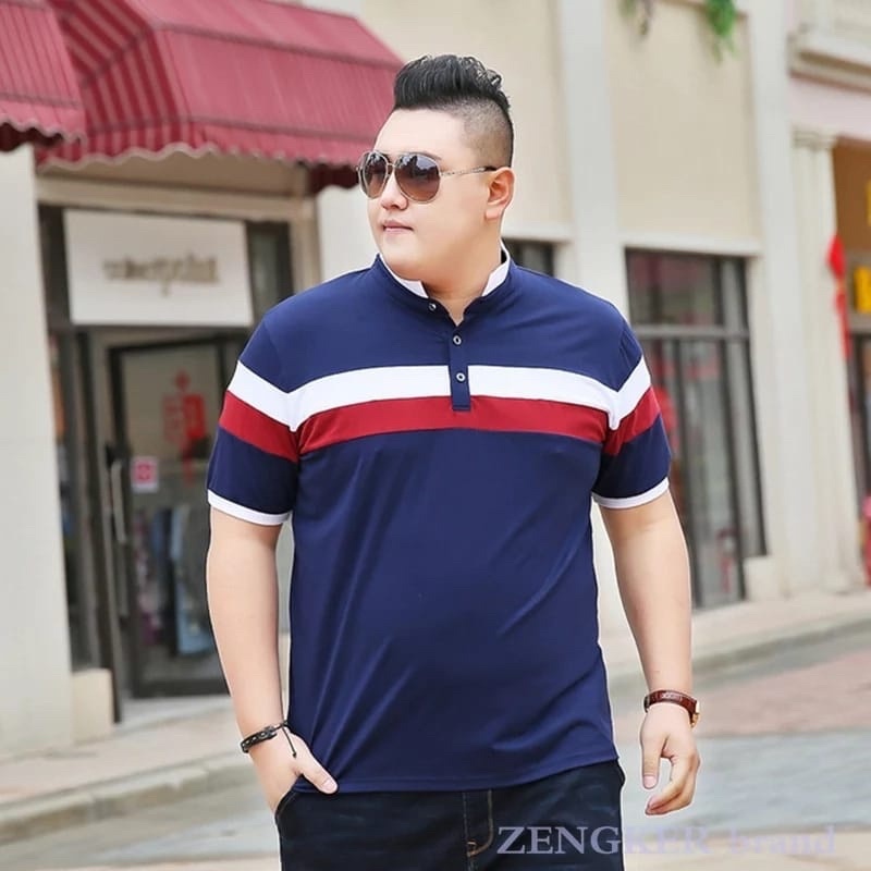 BAJU KAOS KERAH SHANGHAI PRIA JUMBO BIGSIZE COWOK ATASAN ZENECA PREMIUM FASHION