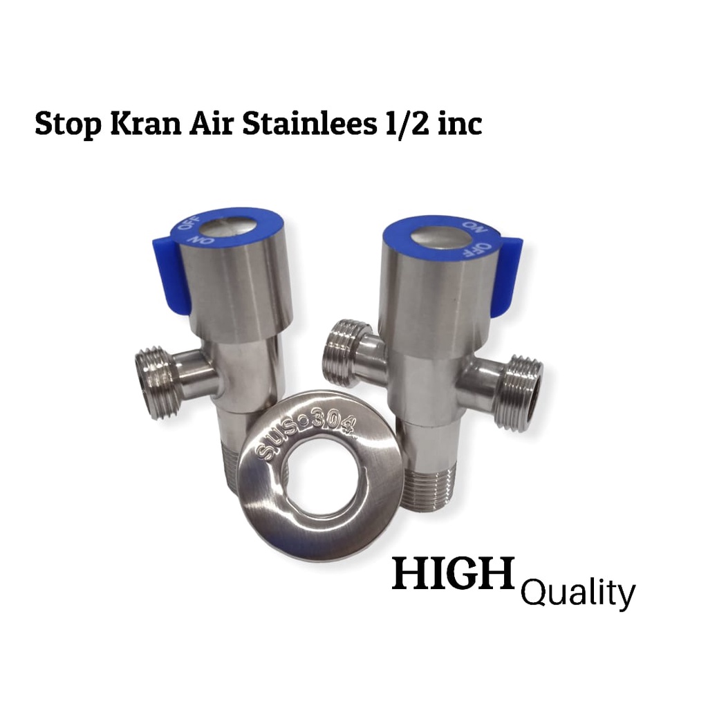 Stop Kran Single Bahan Stainless SUS 304 1/2 Inch New